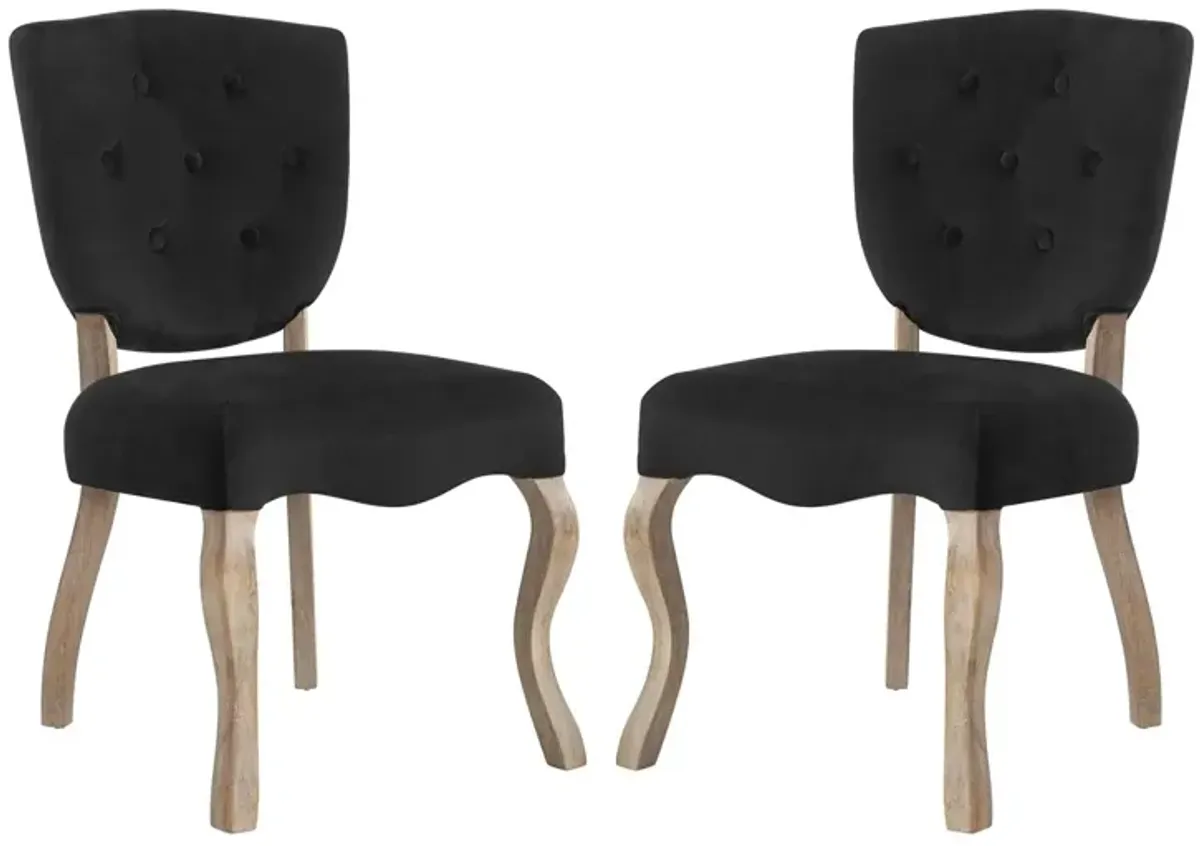 Array Dining Side Chair Set of 2 by Modway Black