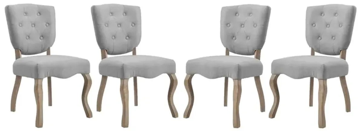 Array Dining Side Chair Set of 4 by Modway Light Gray