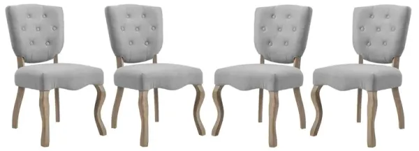 Array Dining Side Chair Set of 4 by Modway Light Gray