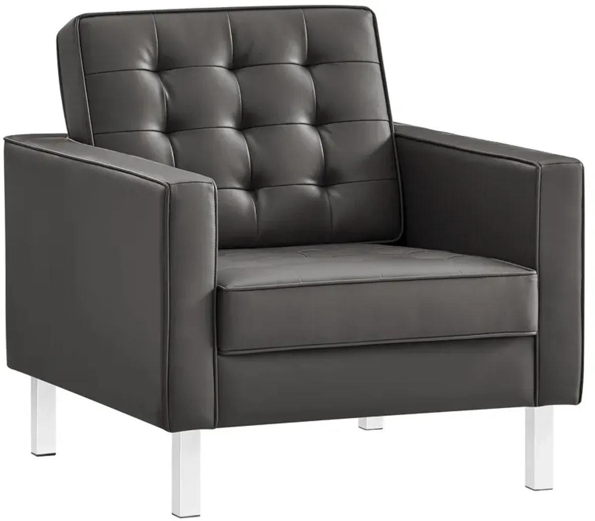 Loft Tufted Vegan Leather Armchair by Modway