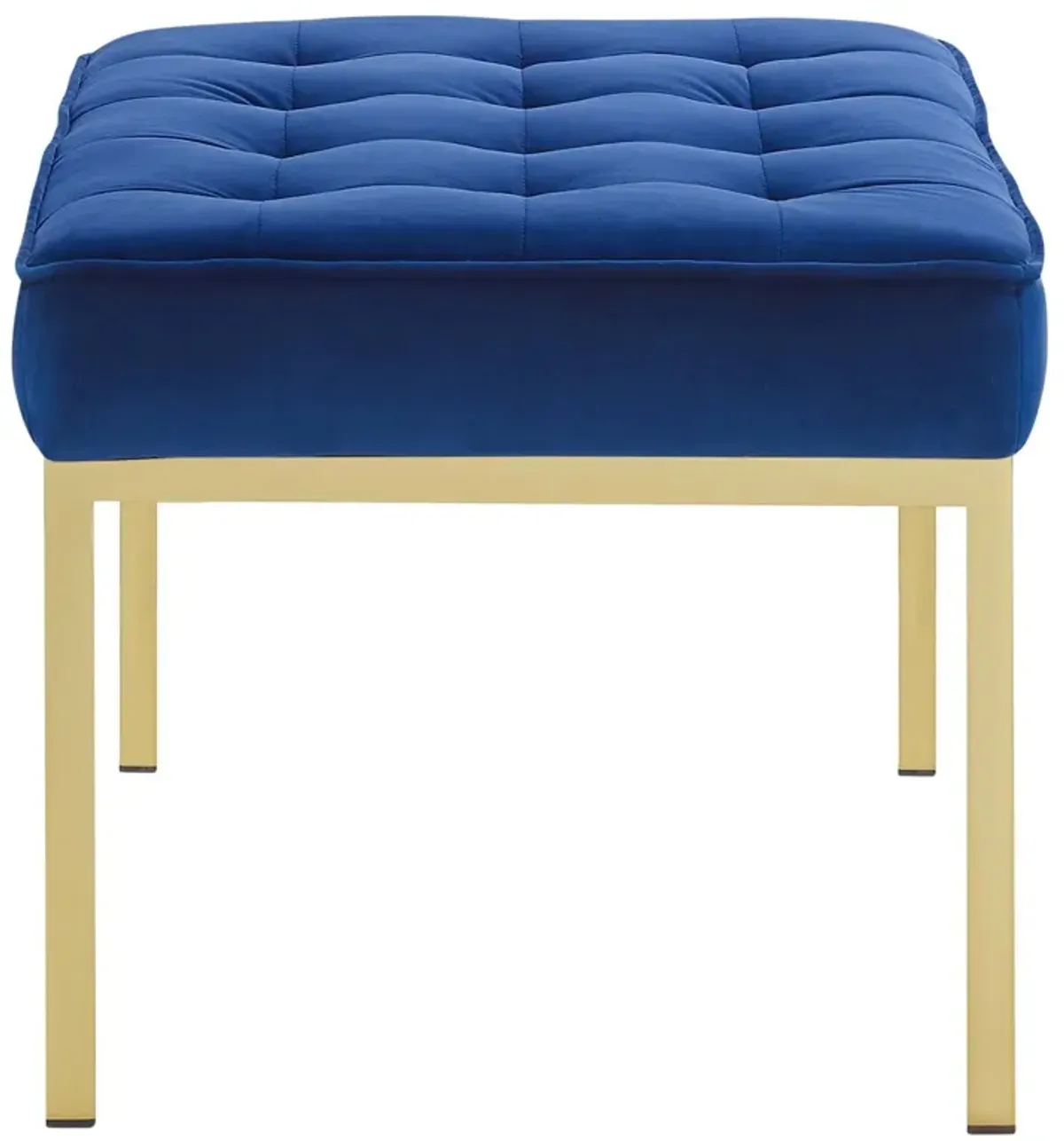 Loft Gold Stainless Steel Leg Medium Performance Velvet Bench by Modway Gold Navy