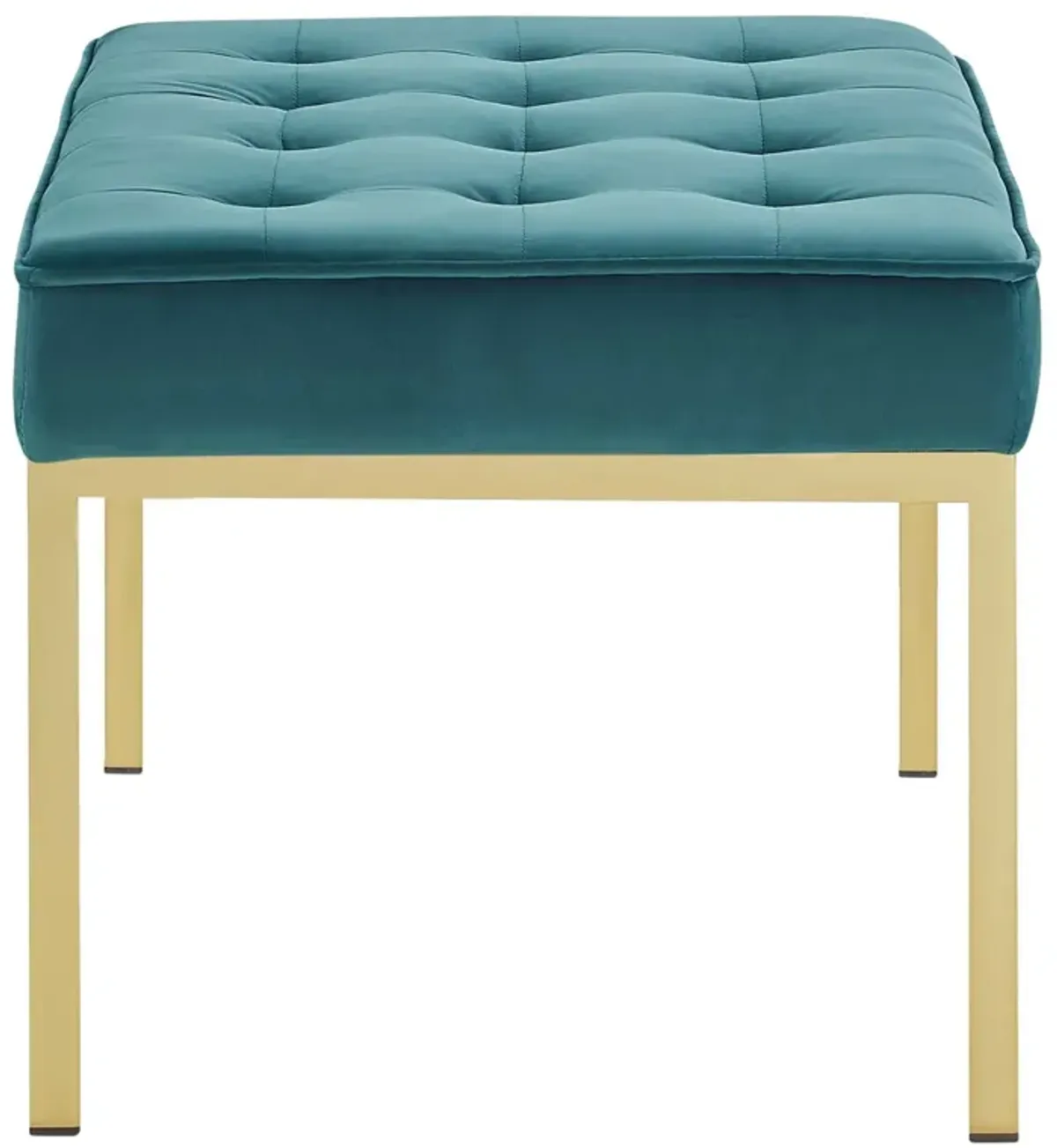 Loft Gold Stainless Steel Leg Medium Performance Velvet Bench by Modway