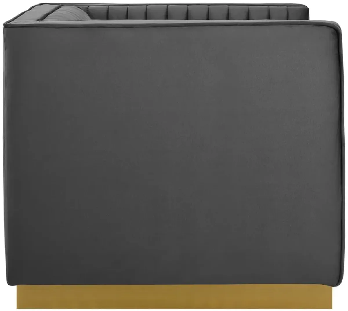 Sanguine Vertical Channel Tufted Accent Performance Velvet Armchair by Modway Gray