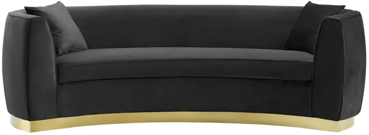 Resolute Curved Performance Velvet Sofa by Modway Black