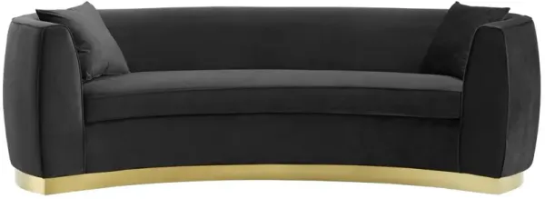 Resolute Curved Performance Velvet Sofa by Modway Black