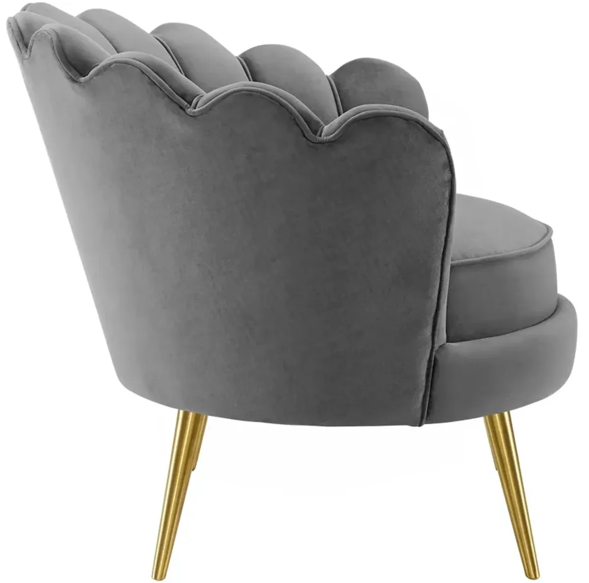 Admire Scalloped Edge Performance Velvet Accent Armchair by Modway