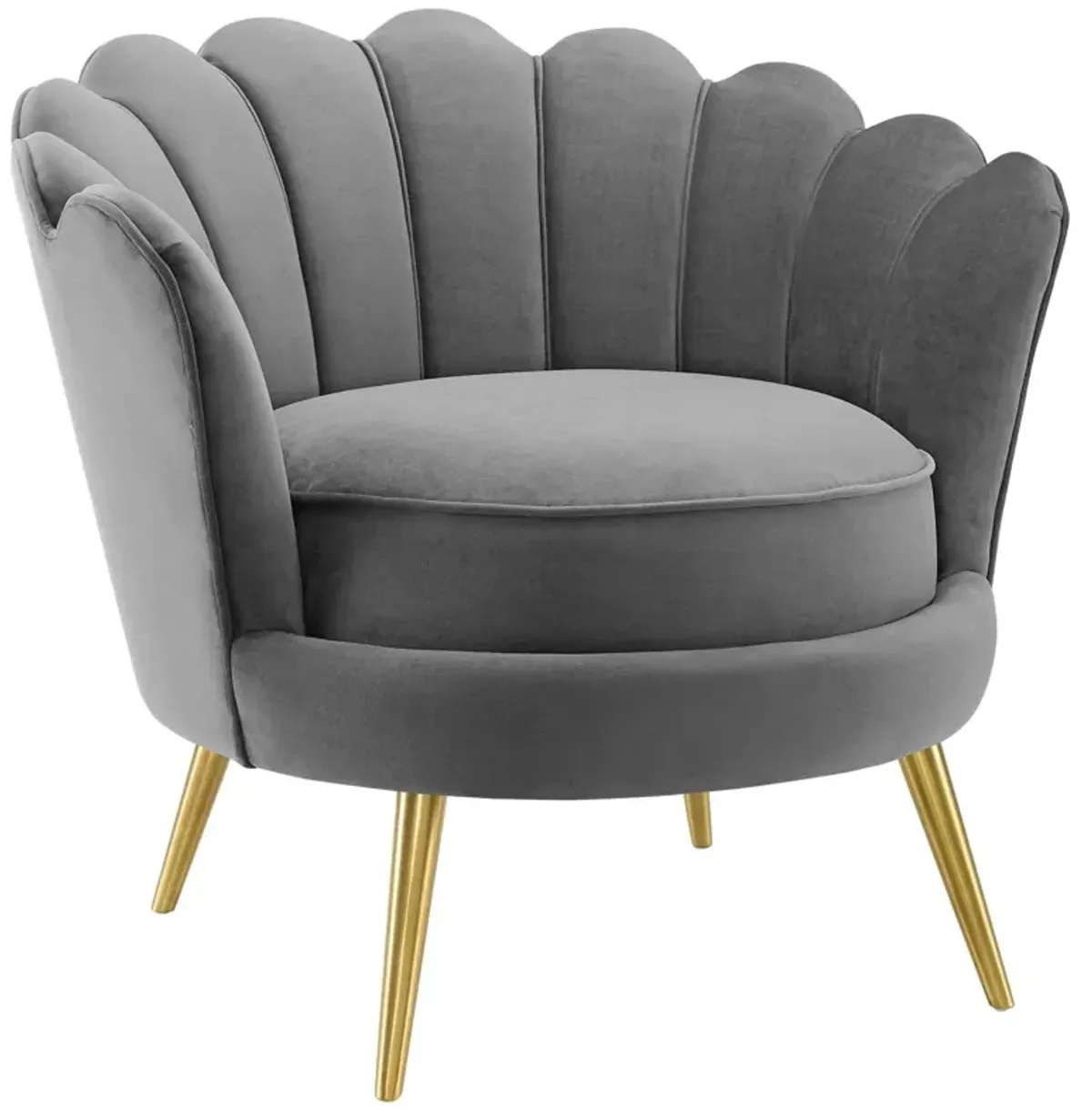 Admire Scalloped Edge Performance Velvet Accent Armchair by Modway