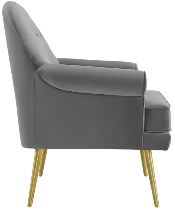 Revive Tufted Button Accent Performance Velvet Armchair by Modway Navy