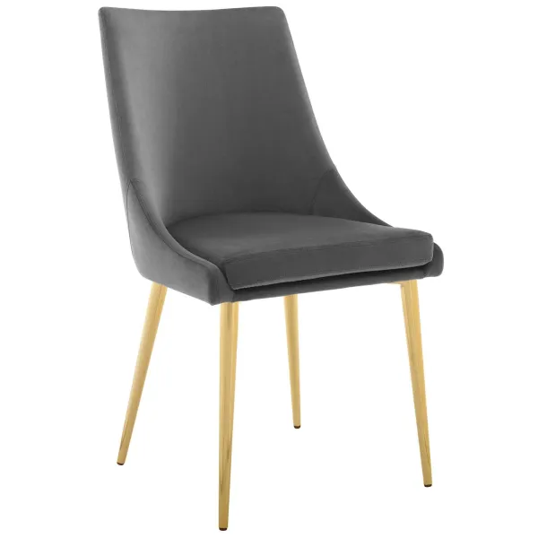 Viscount Modern Accent Performance Velvet Dining Chair by Modway Gray