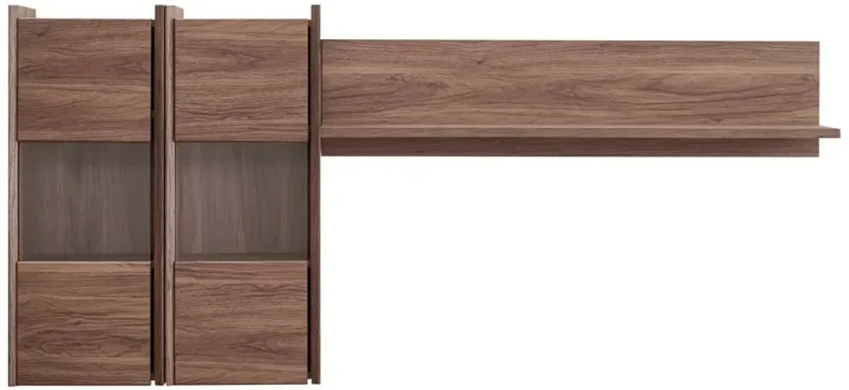 Visionary Wall Mounted Shelves by Modway Walnut