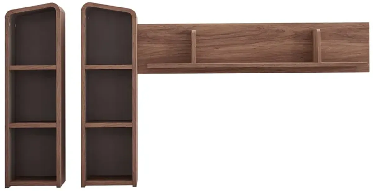 Omnistand Wall Mounted Shelves by Modway Walnut Gray