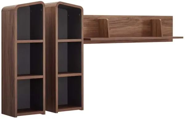 Omnistand Wall Mounted Shelves by Modway Walnut Gray