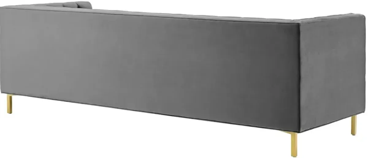 Delight Tufted Button Performance Velvet Sofa by Modway Gray