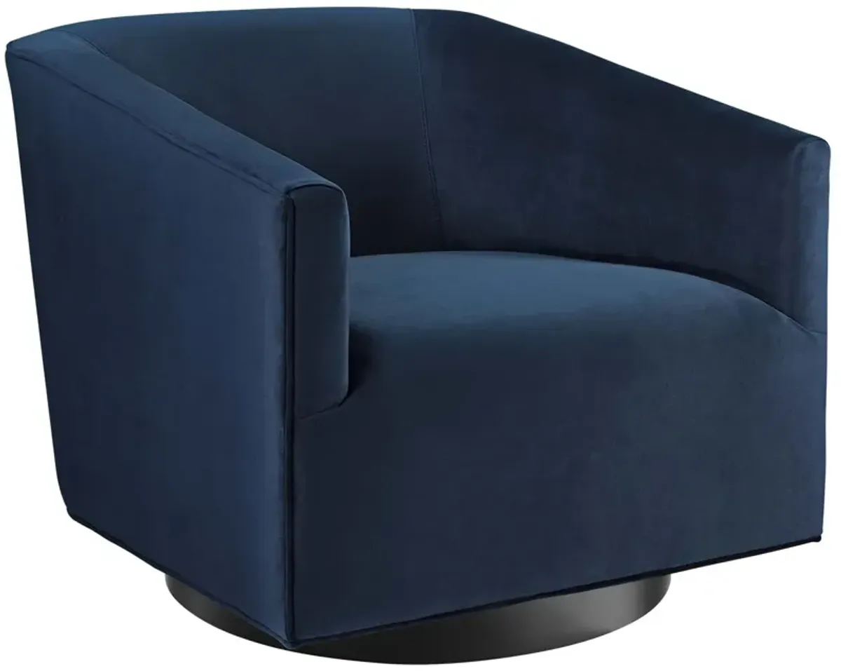 Twist Accent Lounge Performance Velvet Swivel Chair by Modway Midnight Blue