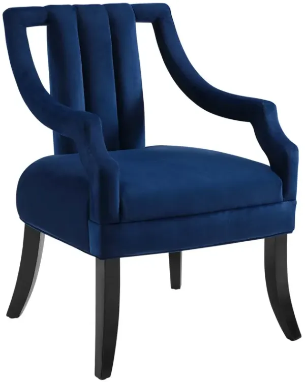 Harken Performance Velvet Accent Chair by Modway Navy