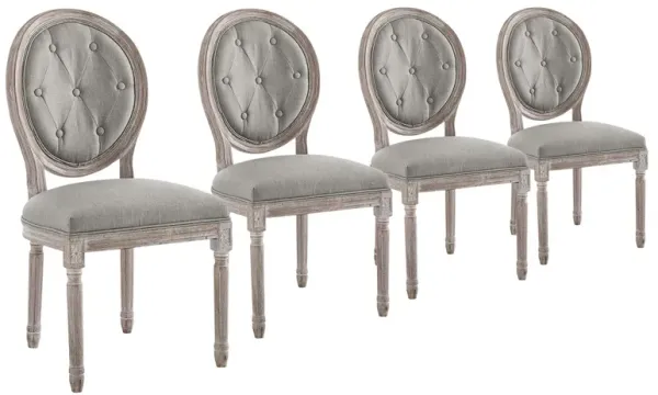 Arise Upholstered Fabric Dining Side Chair Set of 4 by Modway Light Gray