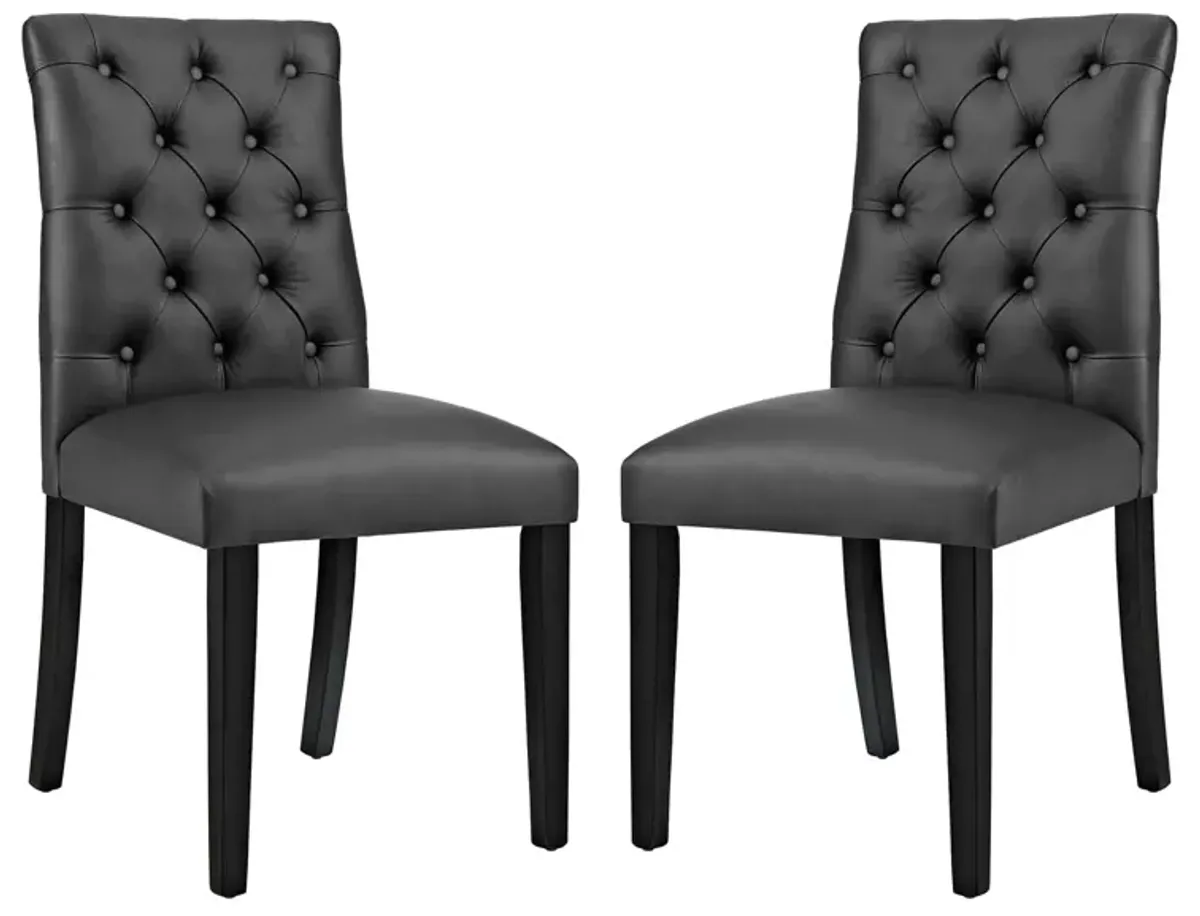 Duchess Dining Chair Vinyl Set of 2 by Modway Gray