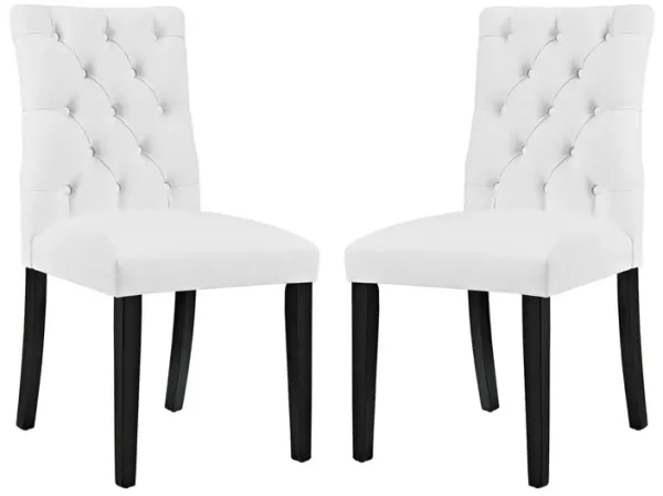 Duchess Dining Chair Vinyl Set of 2 by Modway White