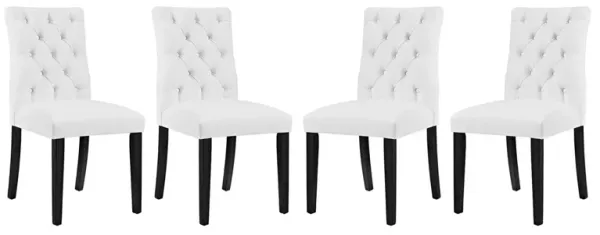 Duchess Dining Chair Vinyl Set of 4 by Modway White