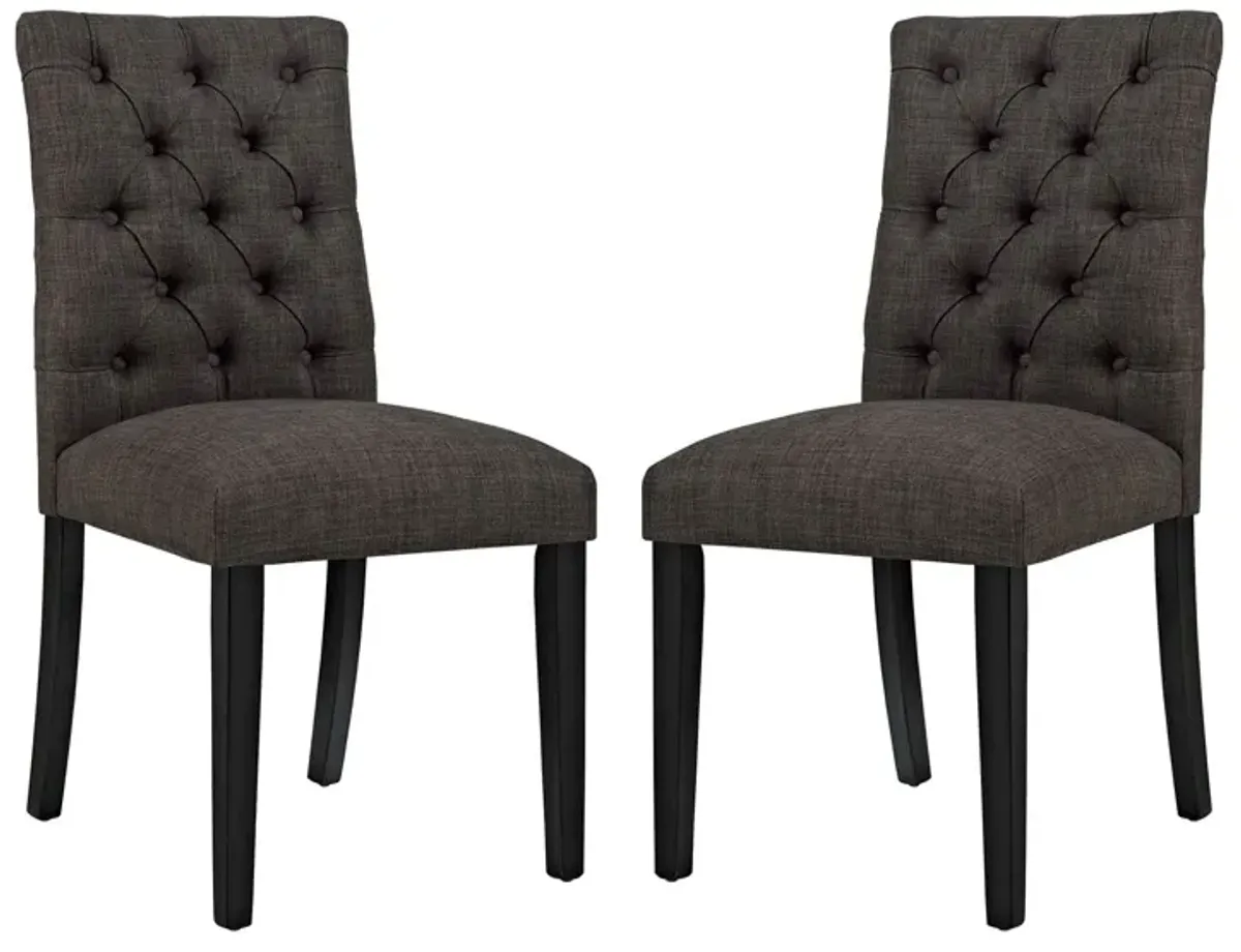 Duchess Fabric Dining Chair Set of 2 by Modway Brown