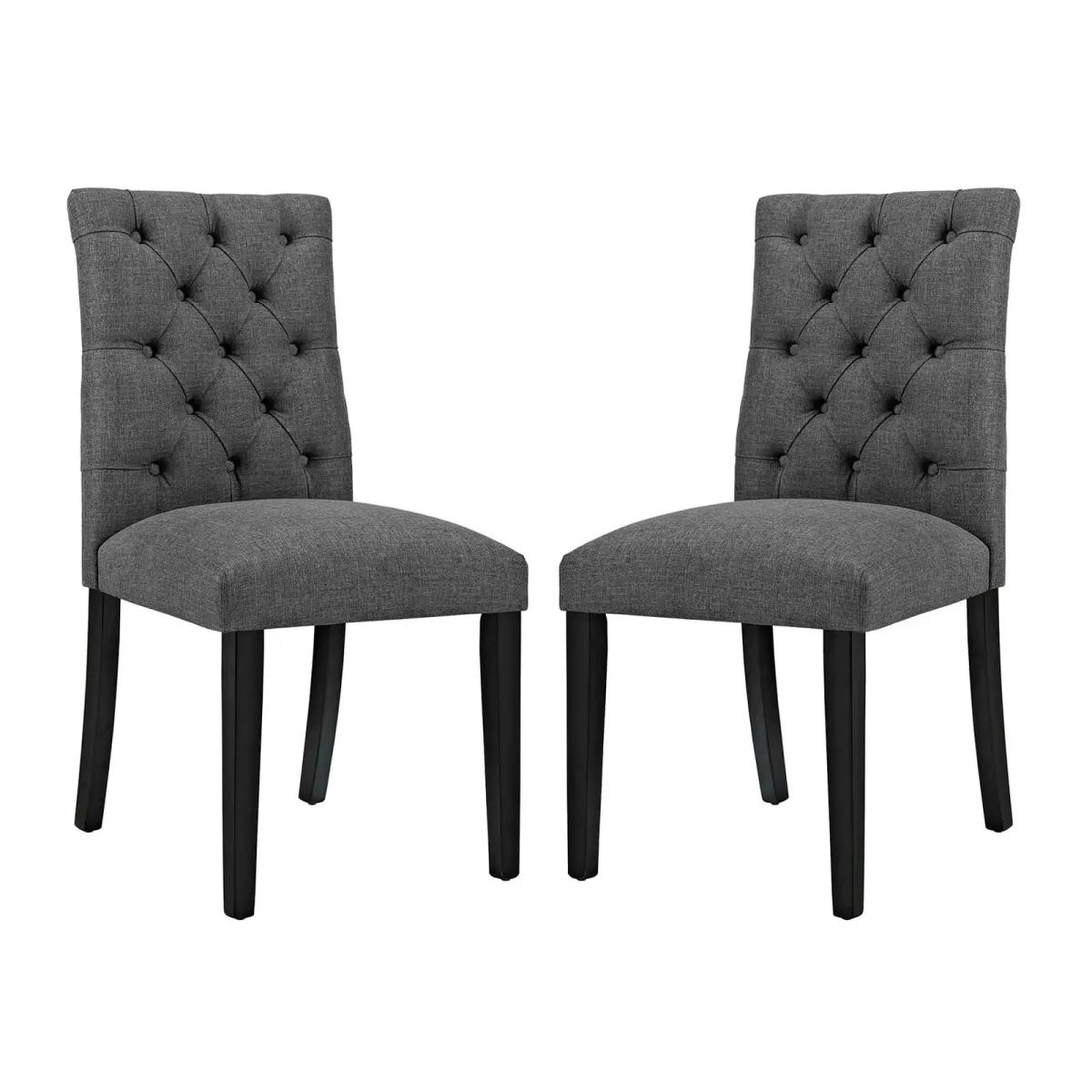 Duchess Fabric Dining Chair Set of 2 by Modway Gray
