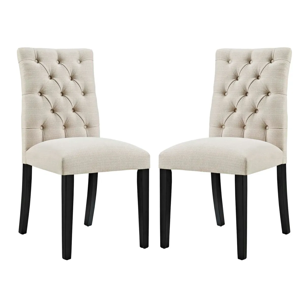 Duchess Fabric Dining Chair Set of 2 by Modway Light Gray