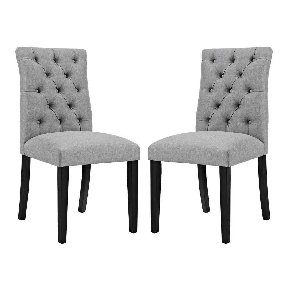 Duchess Fabric Dining Chair Set of 2 by Modway Light Gray