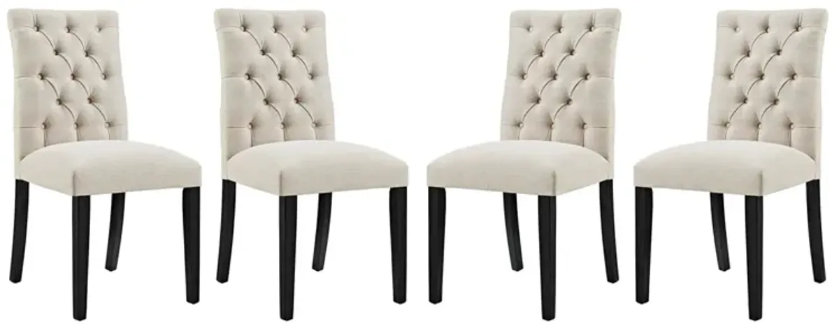 Duchess Dining Chair Fabric Set of 4 by Modway Beige