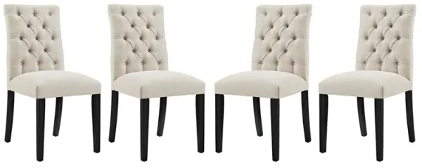 Duchess Dining Chair Fabric Set of 4 by Modway Beige