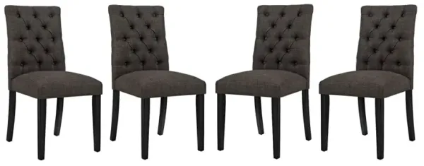 Duchess Dining Chair Fabric Set of 4 by Modway Brown
