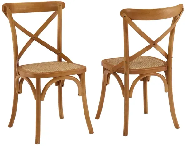 Gear Dining Side Chair Set of 2 by Modway Walnut