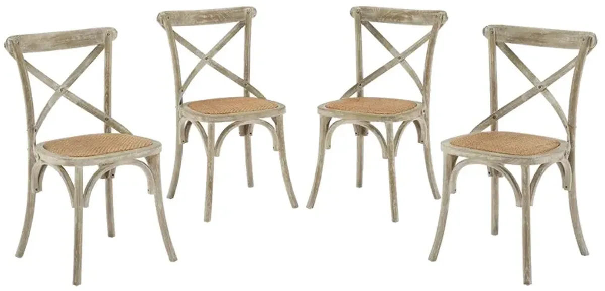 Gear Dining Side Chair Set of 4 by Modway Gray