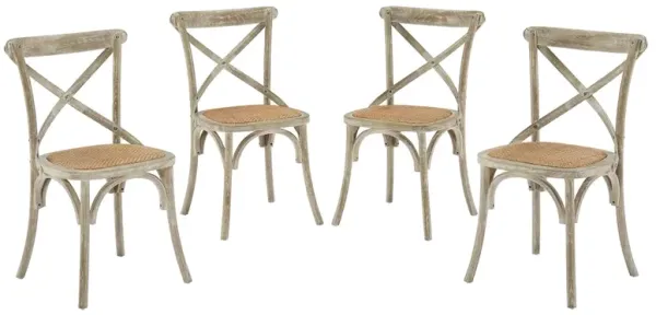 Gear Dining Side Chair Set of 4 by Modway Gray