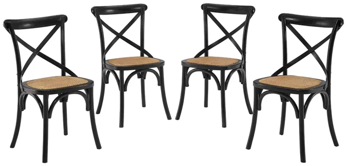 Gear Dining Side Chair Set of 4 by Modway Walnut