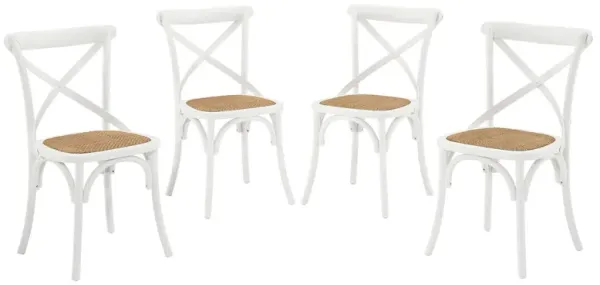 Gear Dining Side Chair Set of 4 by Modway White