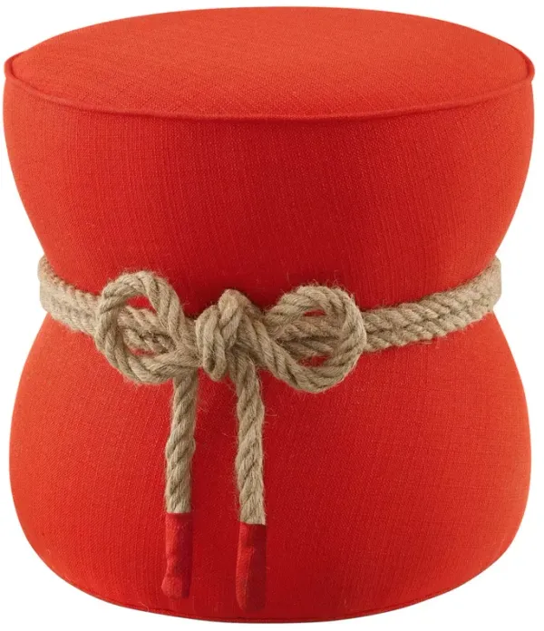 Beat Nautical Rope Upholstered Fabric Ottoman by Modway Atomic Red