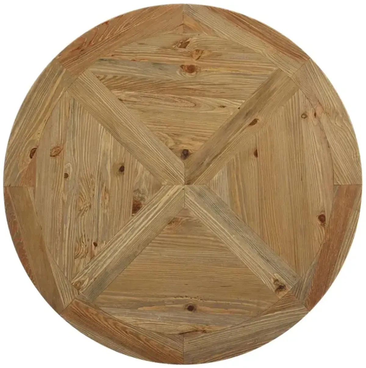 Column 47" Round Pine Wood Dining Table by Modway Brown