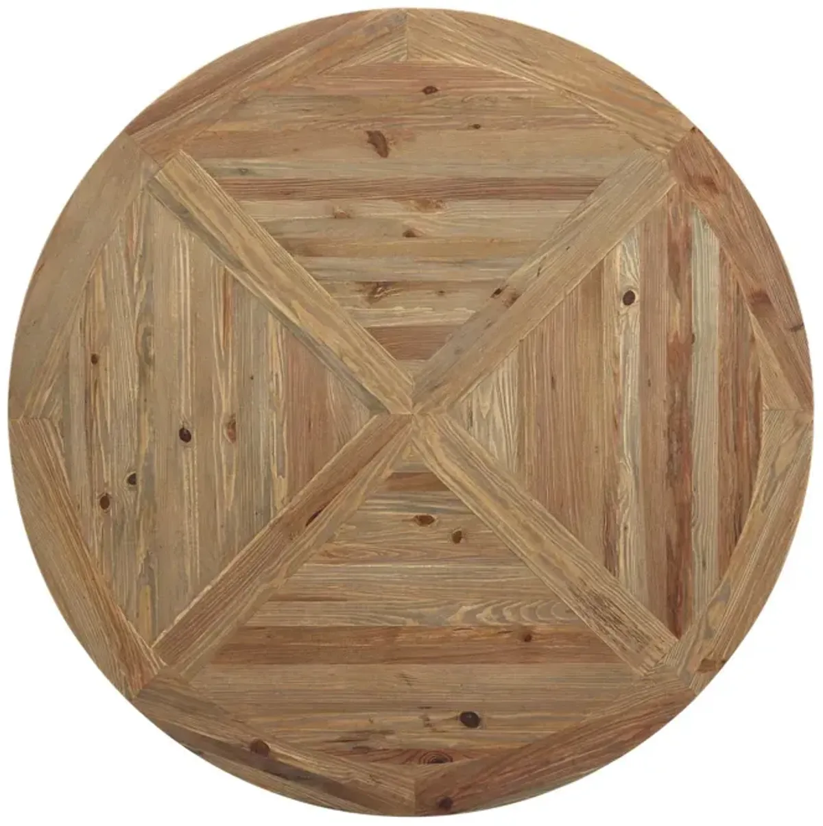 Column 59" Round Pine Wood Dining Table by Modway Brown