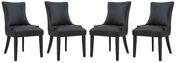 Marquis Dining Chair Faux Leather Set of 4 by Modway Black