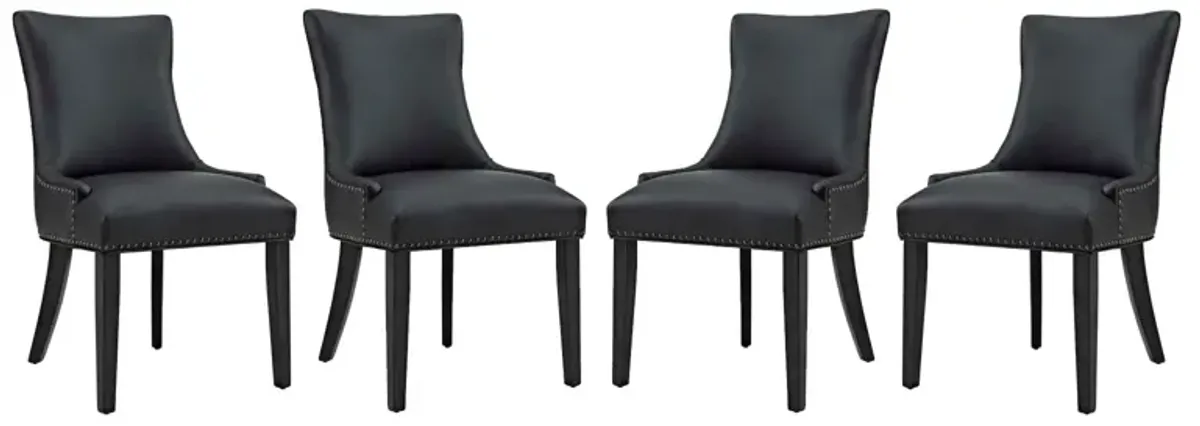 Marquis Dining Chair Faux Leather Set of 4 by Modway White