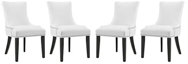 Marquis Dining Chair Faux Leather Set of 4 by Modway White