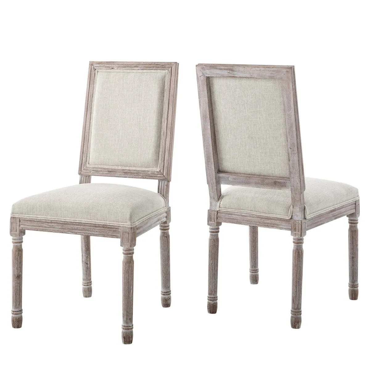 Court Upholstered Fabric Dining Side Chair Set of 2 by Modway Light Gray