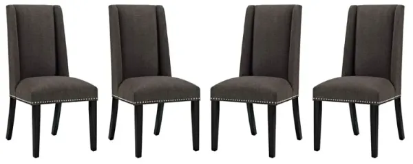Baron Dining Chair Fabric Set of 4 by Modway Brown