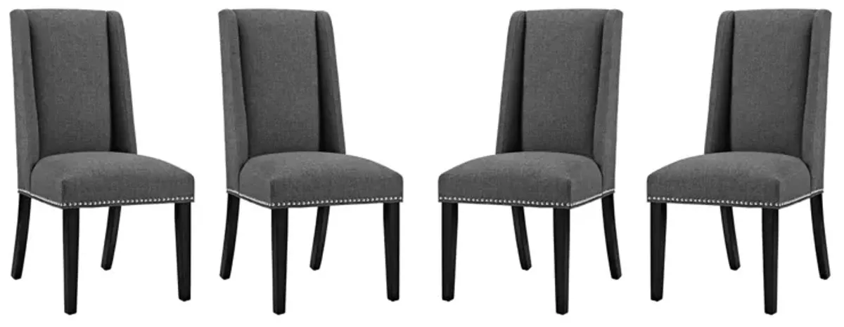 Baron Dining Chair Fabric Set of 4 by Modway Gray