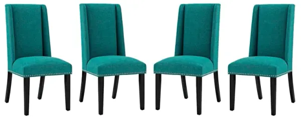 Baron Dining Chair Fabric Set of 4 by Modway Teal