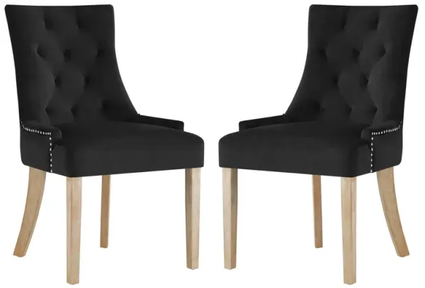 Pose Dining Chair Performance Velvet Set of 2 by Modway Black