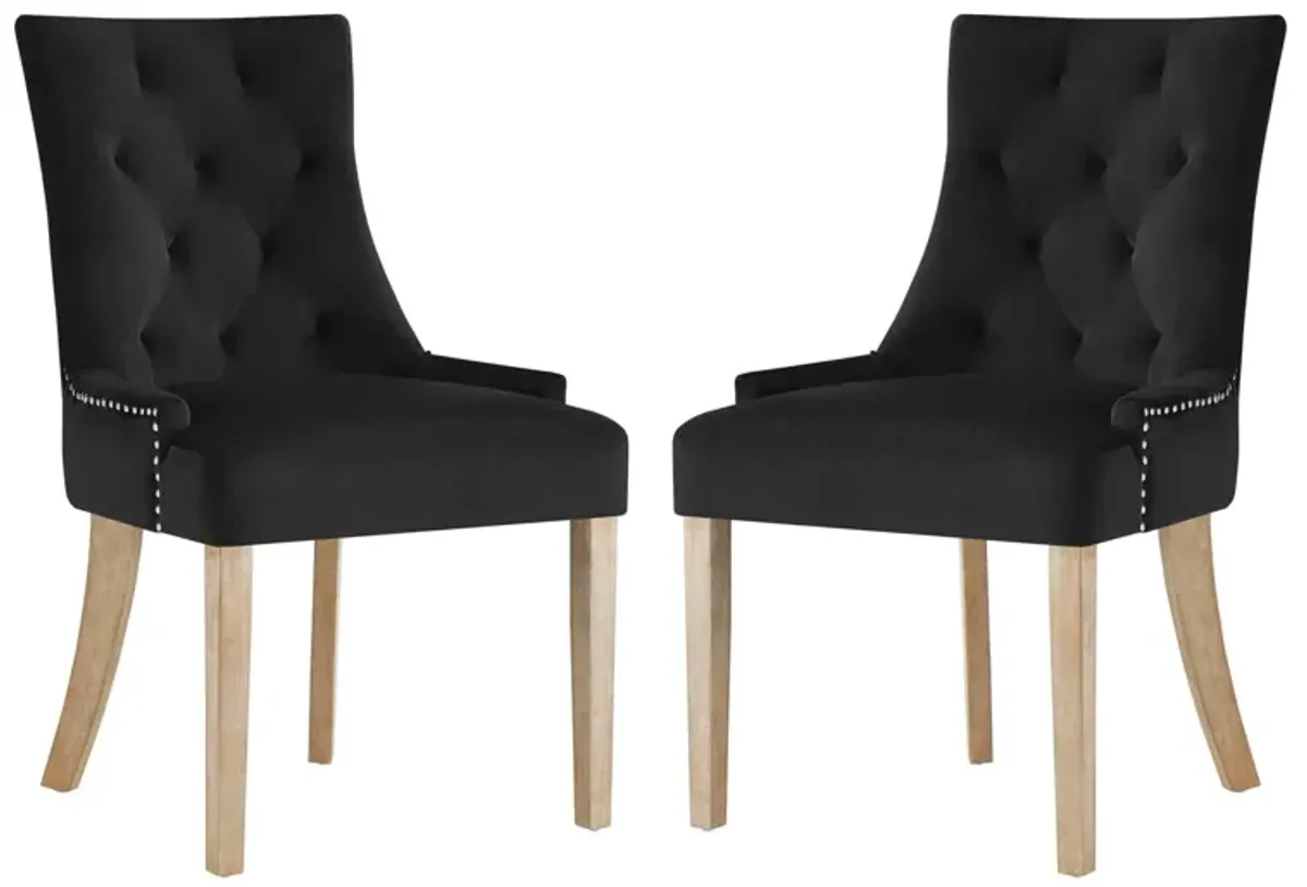 Pose Dining Chair Performance Velvet Set of 2 by Modway Gray