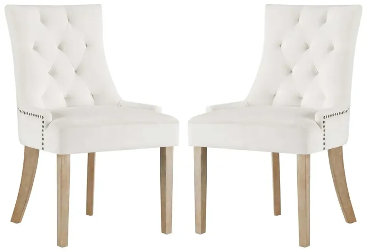 Pose Dining Chair Performance Velvet Set of 2 by Modway Ivory
