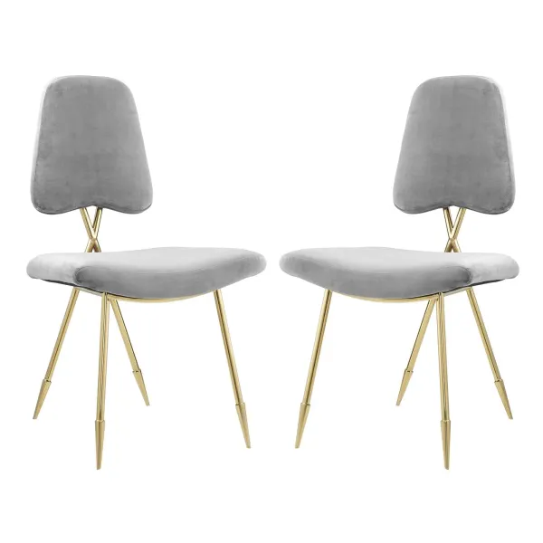 Ponder Dining Side Chair Set of 2 by Modway Gray