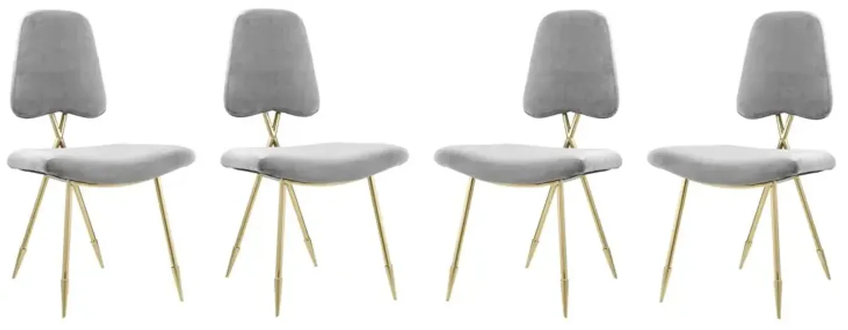 Ponder Dining Side Chair Set of 4 by Modway Gray
